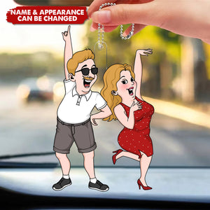 Funny Couple - Personalized Acrylic Car Ornament - Valentine's Day Gift for Him, Gift for Her