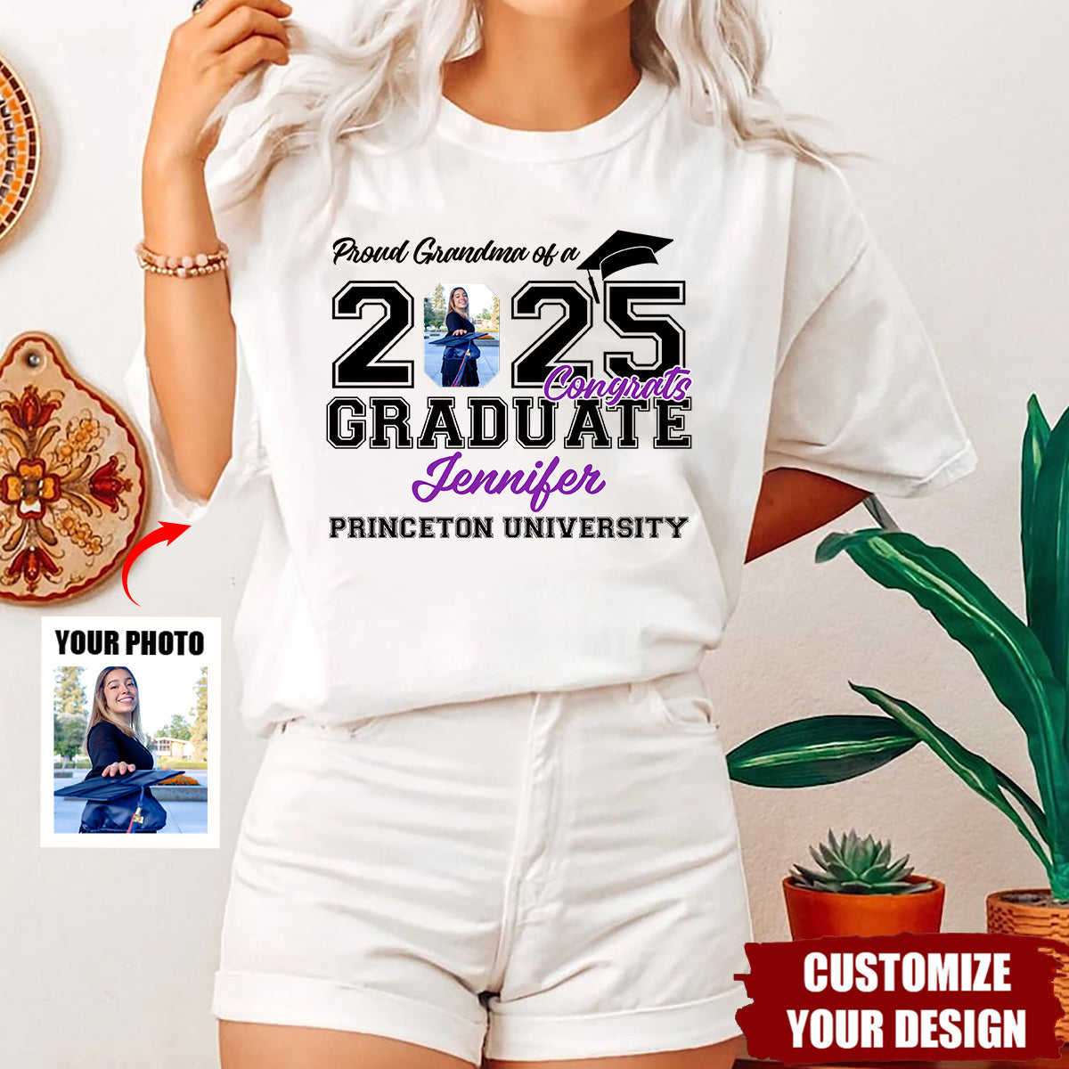 Personalized Proud Mom Dad - Family Of Senior Graduation Class Of 2025 T-Shirt