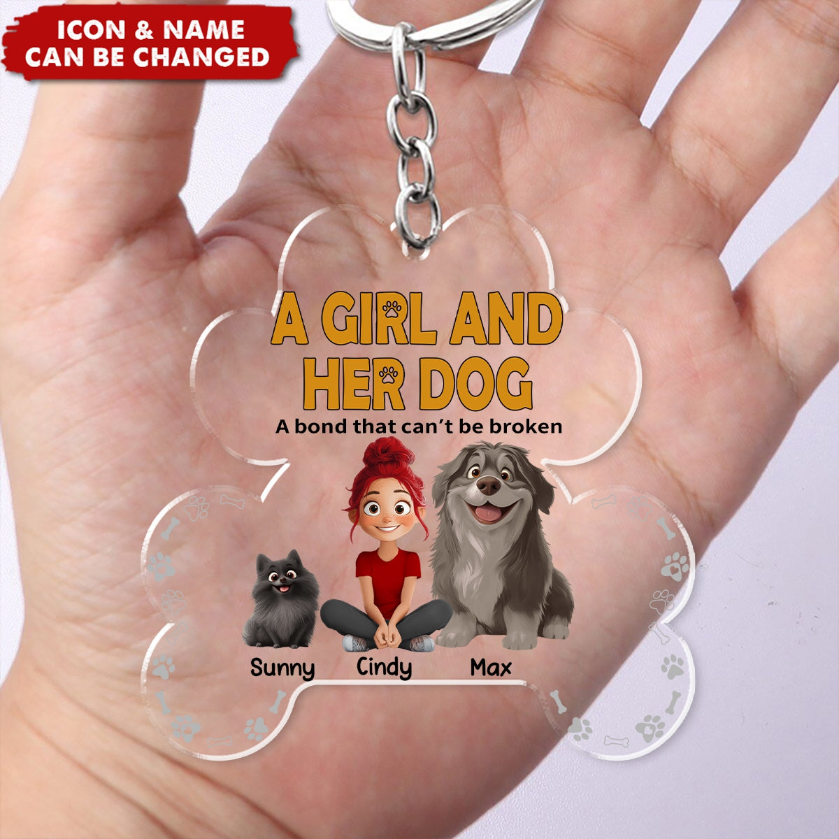 A Girl & Her Dogs Has Unbreakable Bond - Personalized Keychain - Gift For Pet Owners
