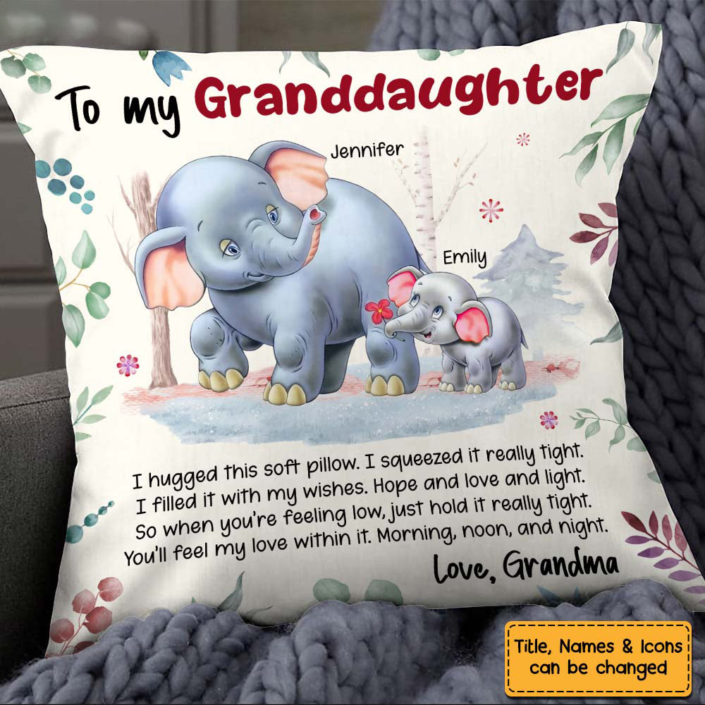 Gifts For Granddaughter Granddson Elephant Hug This Pillow