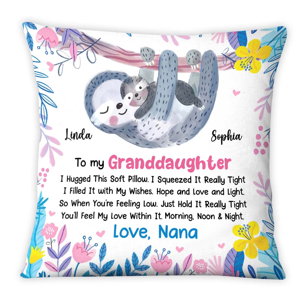 Gift For Daughter Granddaughter Grandson Hug This Sloth Pillow