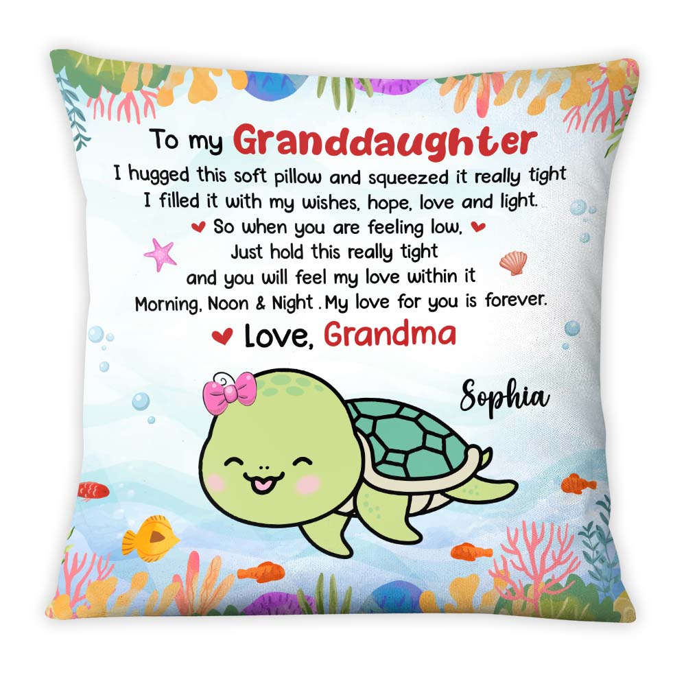 Gift For Daughter Granddaughter My Love For You Is Forever Turtle Pillow