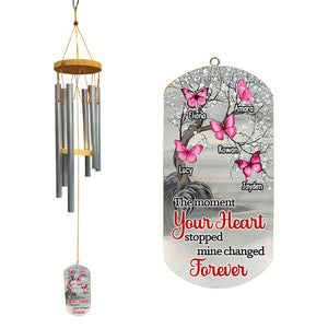 Memorial Gift The Moment Your Heart Stopped Mine Changed Forever Wind Chimes