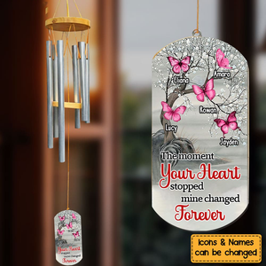 Memorial Gift The Moment Your Heart Stopped Mine Changed Forever Wind Chimes