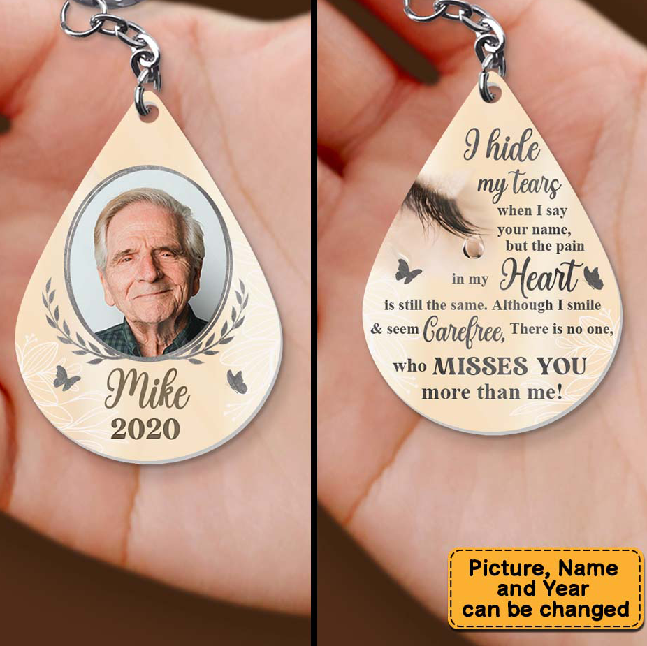 Personalized Memorial I Hide My Tears Acrylic Keychain
