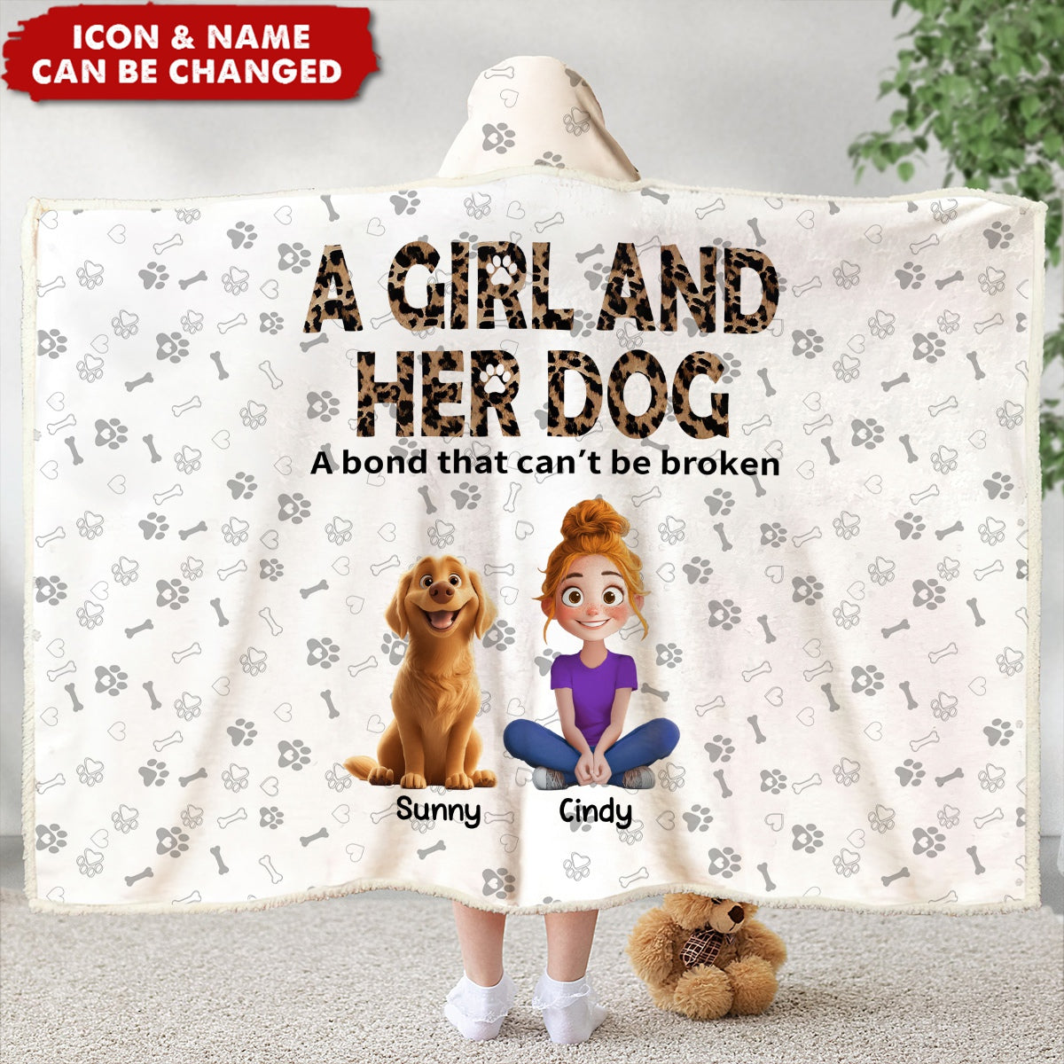 A Girl & Her Dogs Has Unbreakable Bond - Personalized Blanket Hoodie