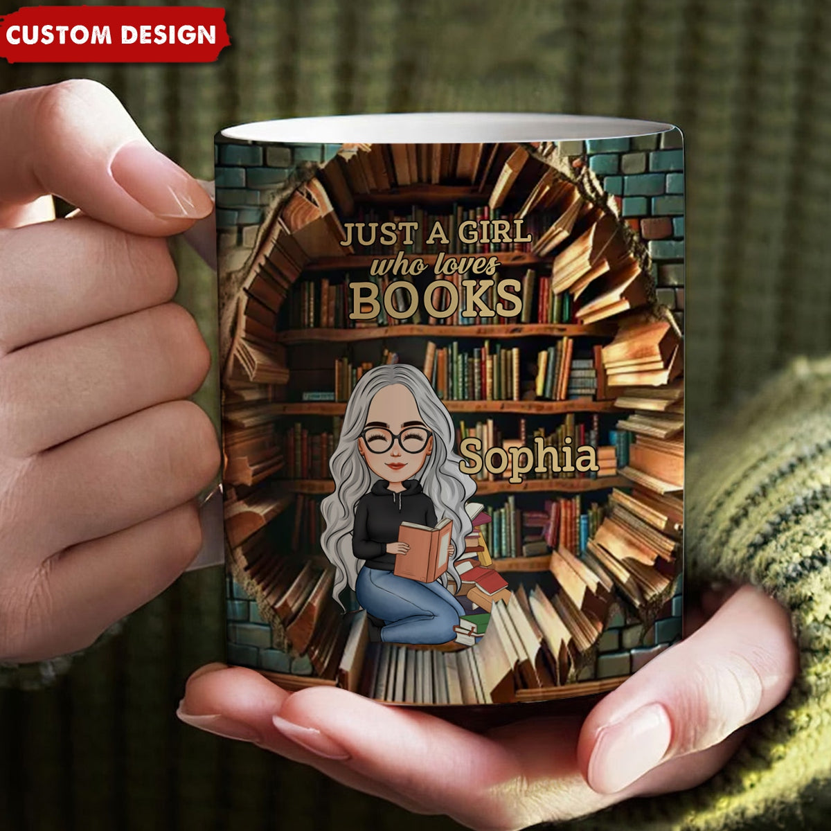 Books Are A Uniquely Portable Magic - Personalized Mug - Christmas Gift For Book Lovers