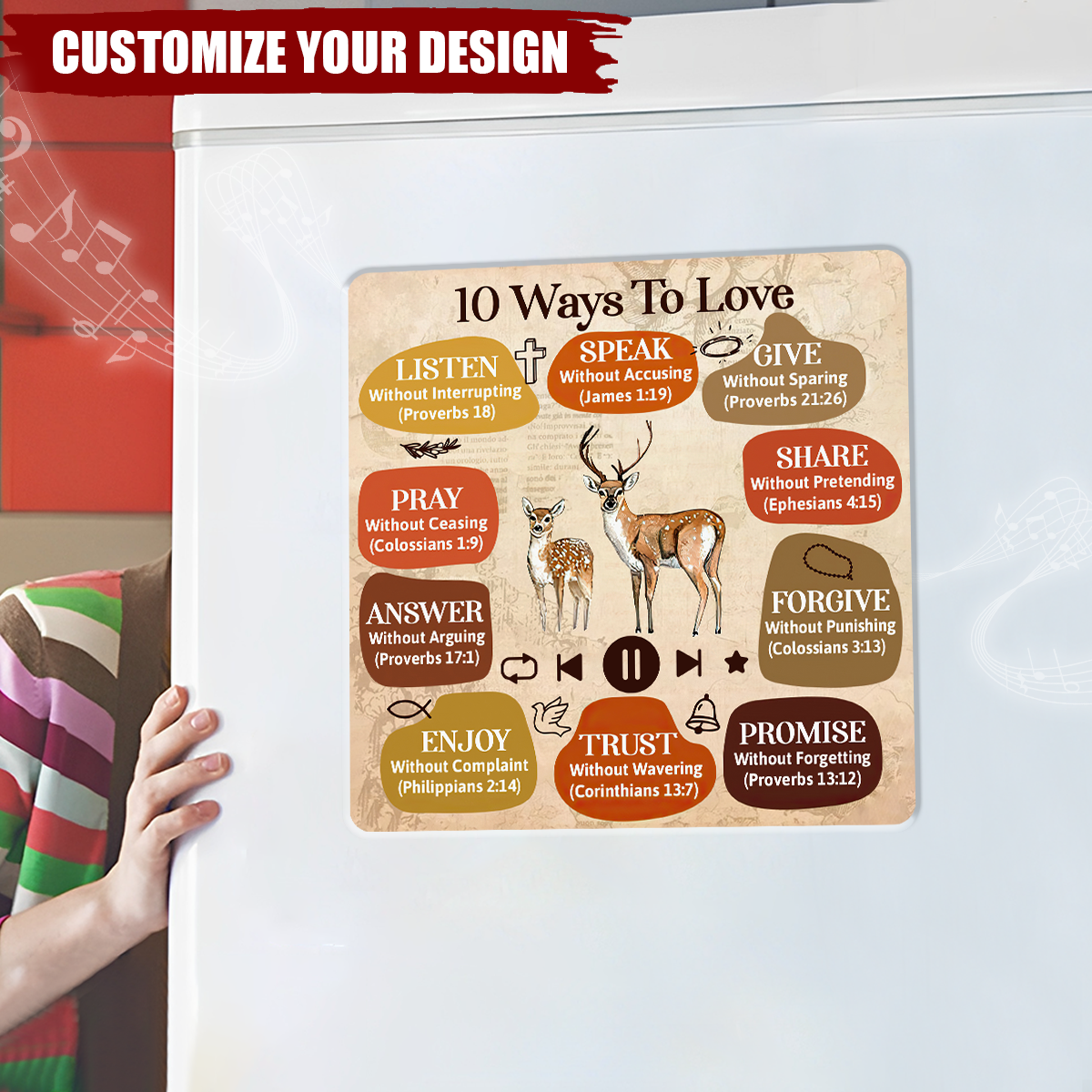 10 Ways To Love - Personalized Music Fridge Magnet