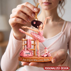 Just A Girl Who Loves Ballet, Personalized Ballet Ornament, Custom Player Name Gift