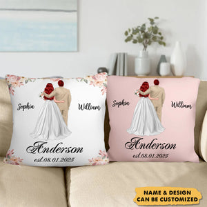 Mr. And Mrs. Couple Wedding Gift Personalized Pillow