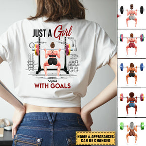 Just A Girl With Goals - Personalized Back Printed Shirt