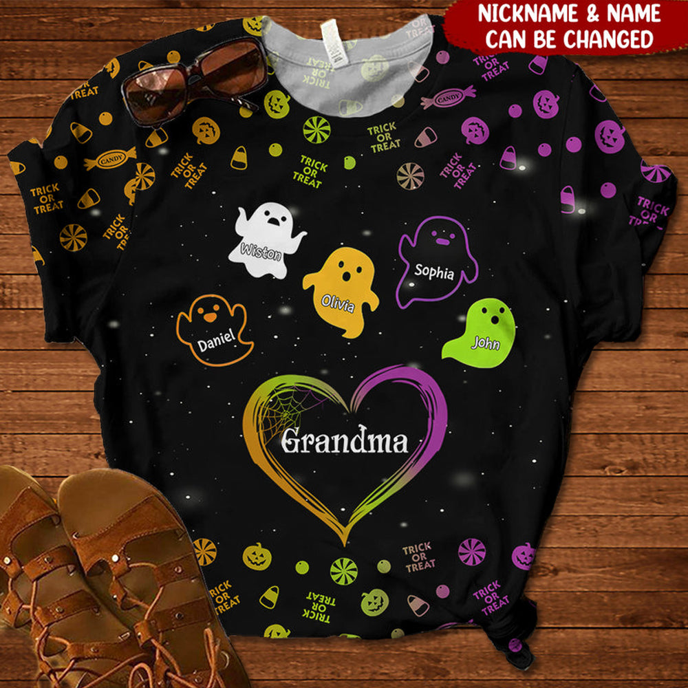 Cute Personalized Grandma Halloween 3D T-shirt