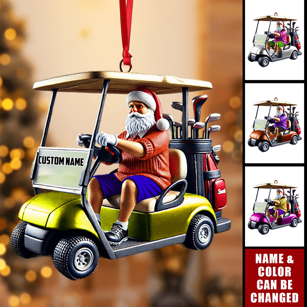 Santa Christmas Ornament, Personalized Ornament