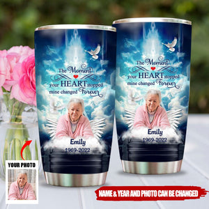 A Big Piece Of My Heart Lives In Heaven Upload Photo Personalized Tumbler