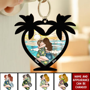 Beach Couple - Personalized Keychain