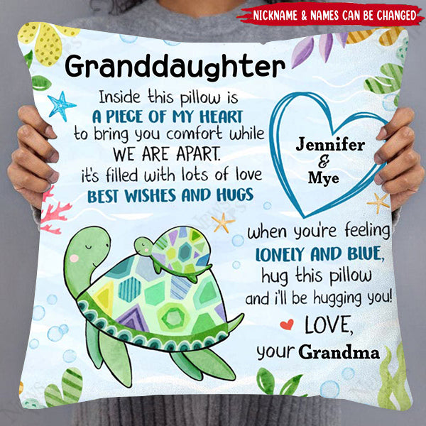 Gift For Granddaughter Sea Turtle Hug This Pillow
