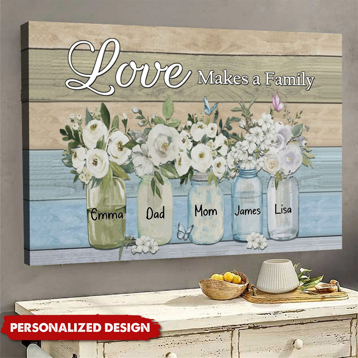 Family Where Life Begins And Love Never Ends Personalized Horizontal Poster