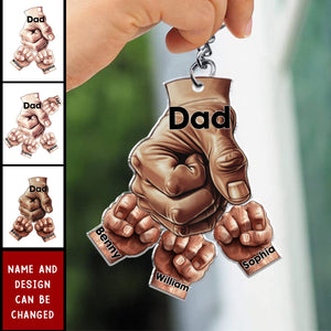 Gift For Father And Kids - Personalized Acrylic Keychain
