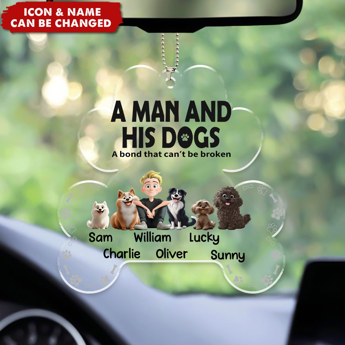 A Man & His Dogs Has Unbreakable Bond - Personalized Ornament - Gift For Pet Owners