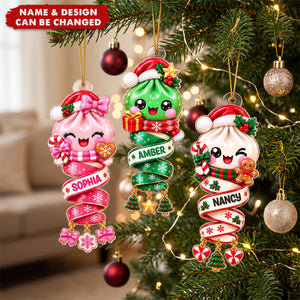 Cute Dumpling Kids Character - Personalized Acrylic Ornament - Christmas Gift for Daughter, Son, Kids