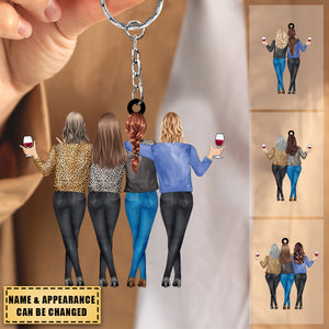 Besties, Tolerating, Bonding Over, Keeping Each Other Sane - Personalized Keychain