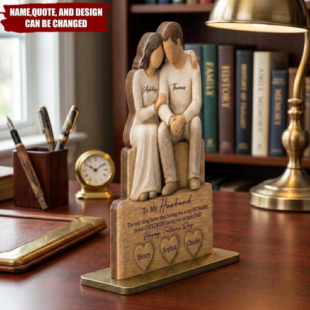Sentimental Rustic To My Husband The Only Thing - Personalized 2-Layered Wooden Plaque - Heartfelt Gift For Husband, Dad