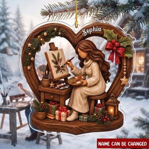 Christmas Artists Ornament, Personalized Gift For Painters