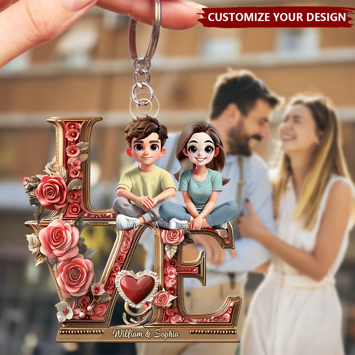 I Love You Forever - Personalized Couple Keychain