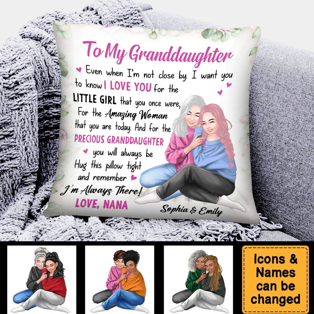 Personalized To My Daughter Granddaughter I'm Always There Pillow