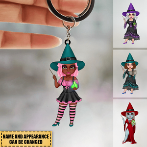No Soliciting, Gift For Witch Lover, Halloween Gift - Personalized Keychain