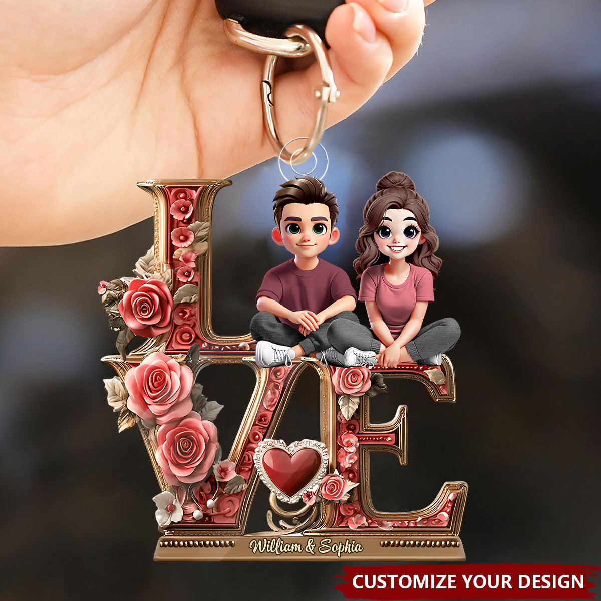 I Love You Forever - Personalized Couple Keychain