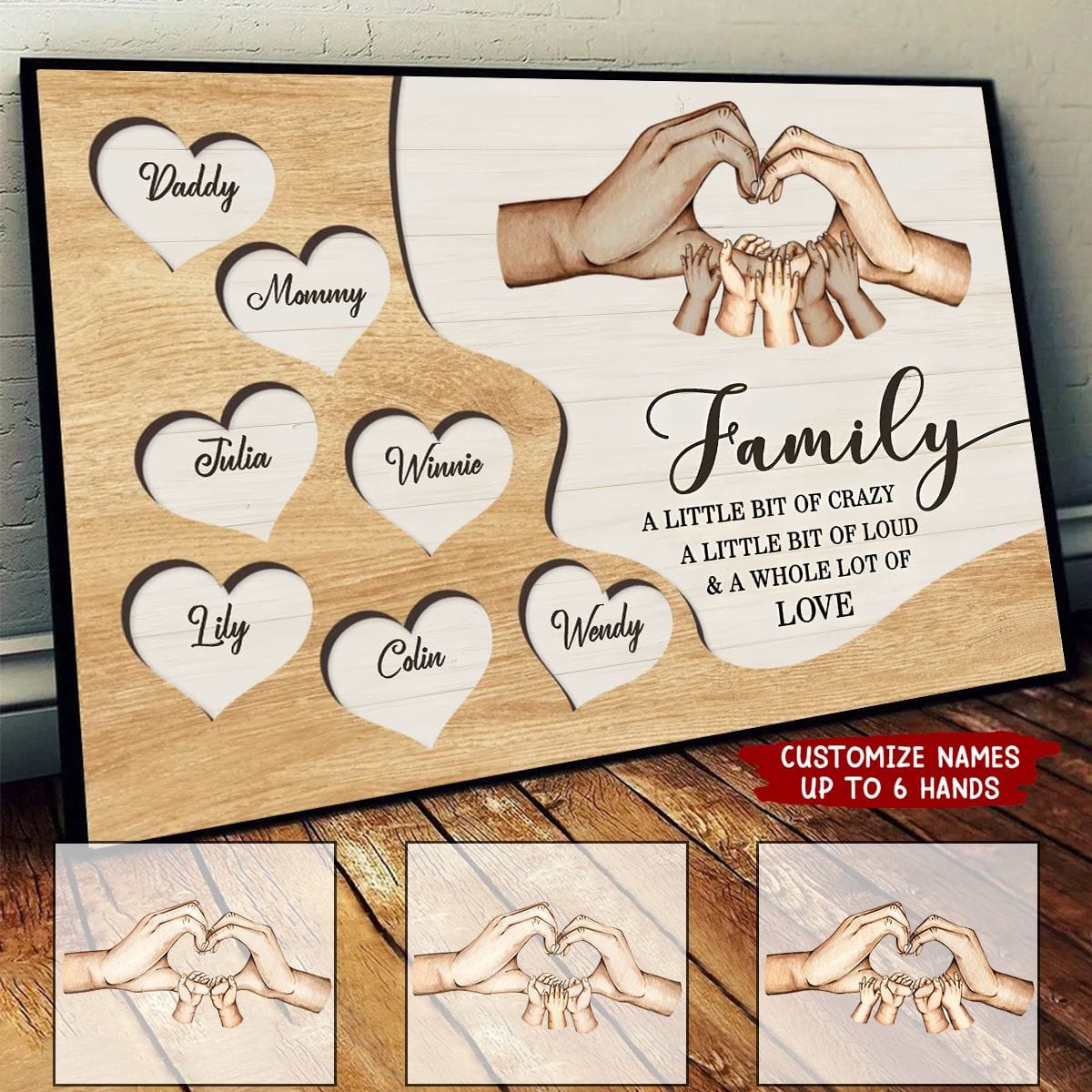 Family A Whole Lot Of Love, Family Hands Personalized Poster