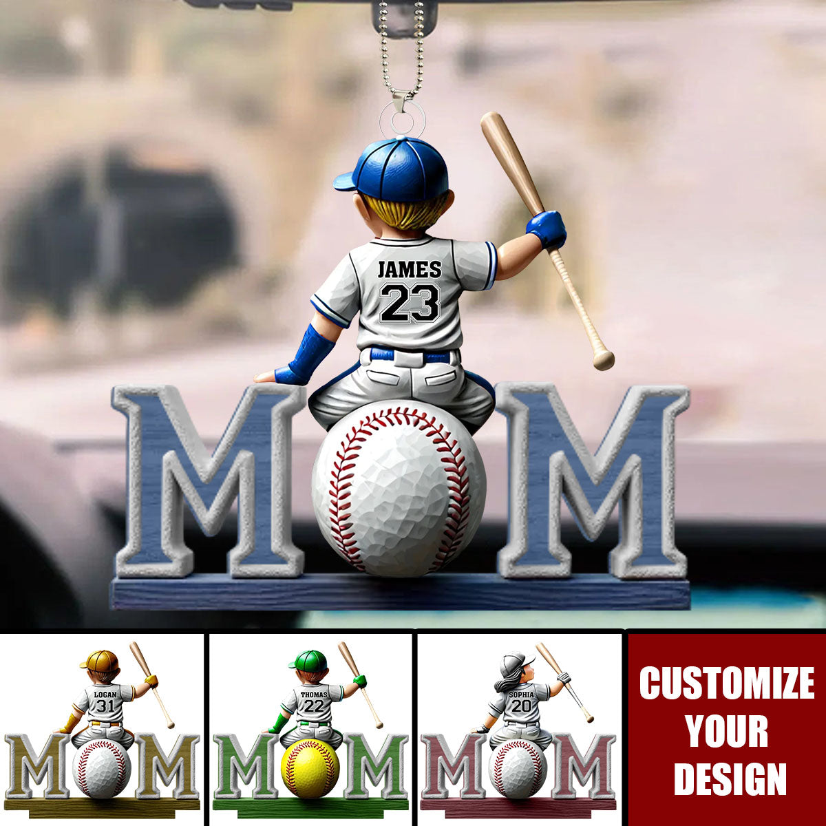 Great Players Are Raised By Even Greater Moms - Personalized Acrylic Car Ornament