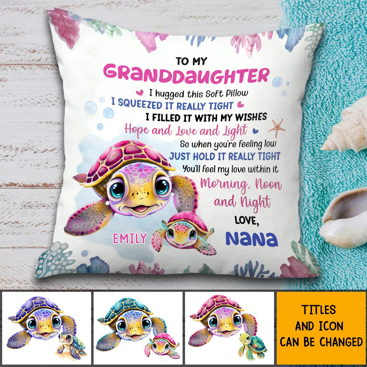 Just Hold It Really Tight Personalized Pillow, Gift For Granddaughter Grandson Daughter Son