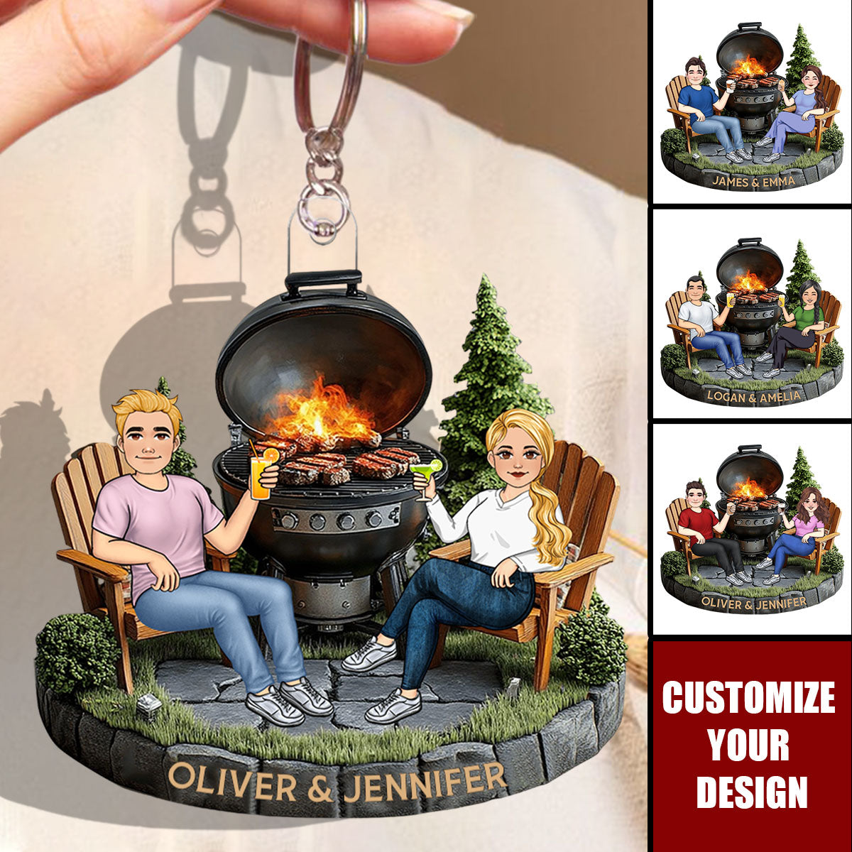 Welcome To Our Patio - Couple Personalized Acrylic Keychain
