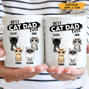 Best Cat Dad Cat Mom Ever Personalized Mug, Gift For Cat Lovers