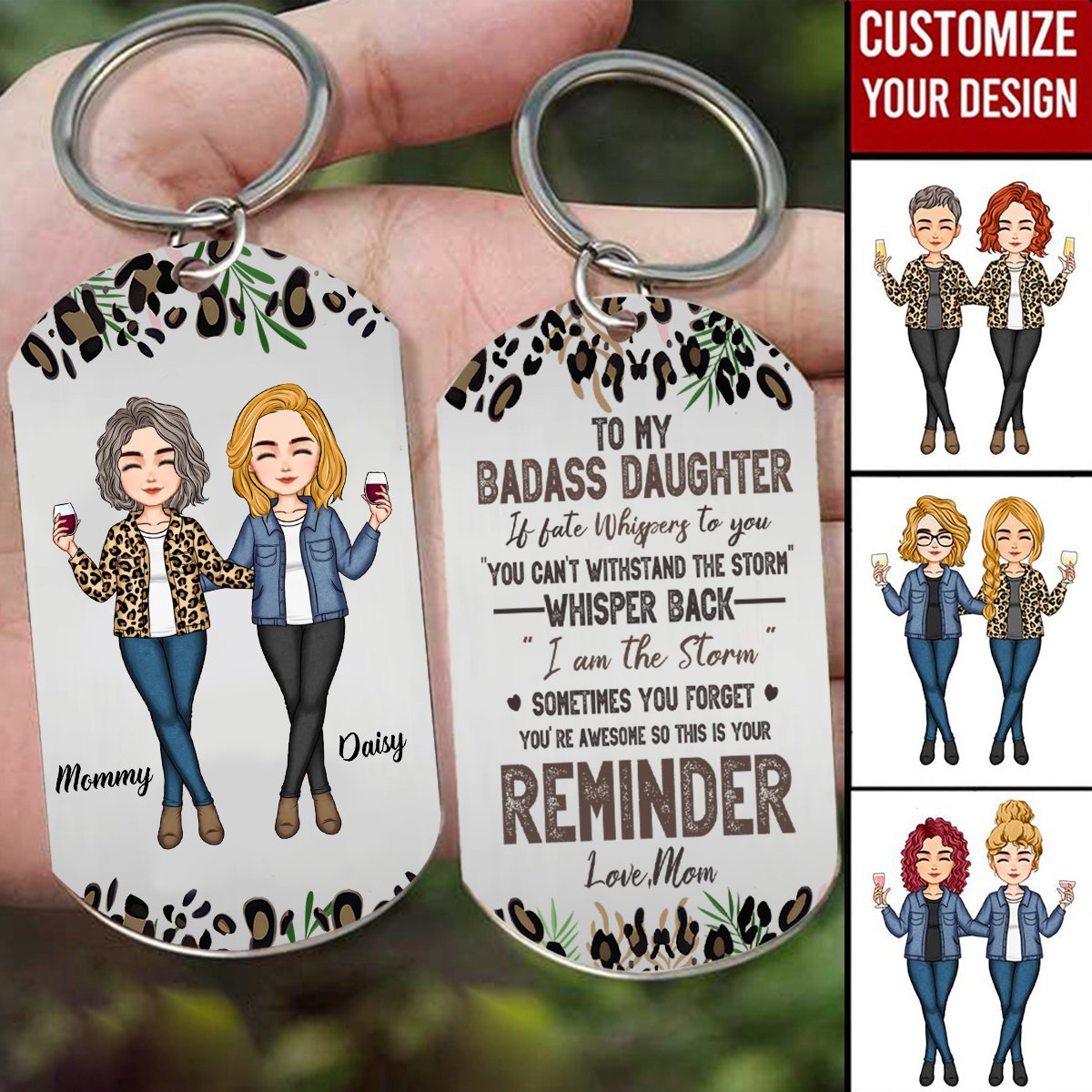 Whisper Back I Am The Storm Personalized Stainless Steel Keychain