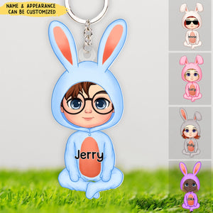 Easter Bunny Cute Kid Personalized Acrylic Keychain