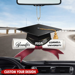 Family Personalized Car Ornament - Graduation Gift For Family