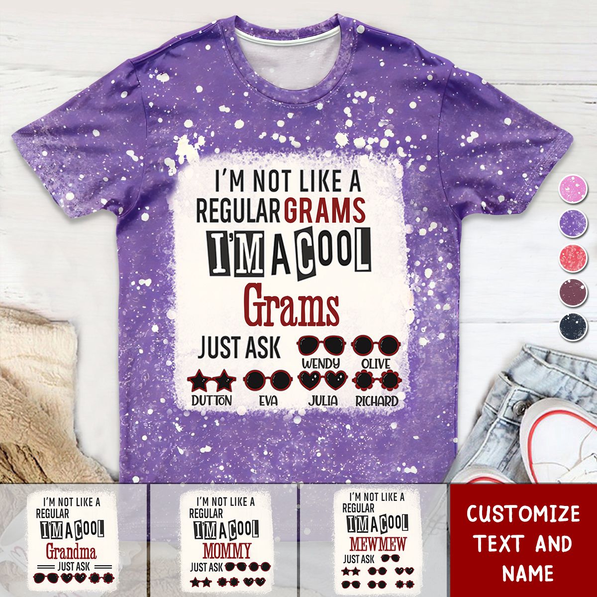 I'm Not Like A Regular Nana I'm A Cool Nana - Personalized Full Print T Shirt