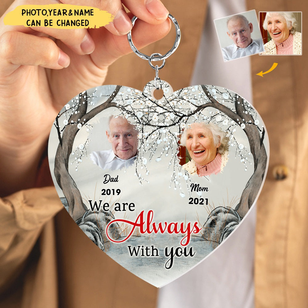 I Am Always With You Butterfly - Memorial Gift - Personalized Custom Photo Upload - Acrylic Keychain
