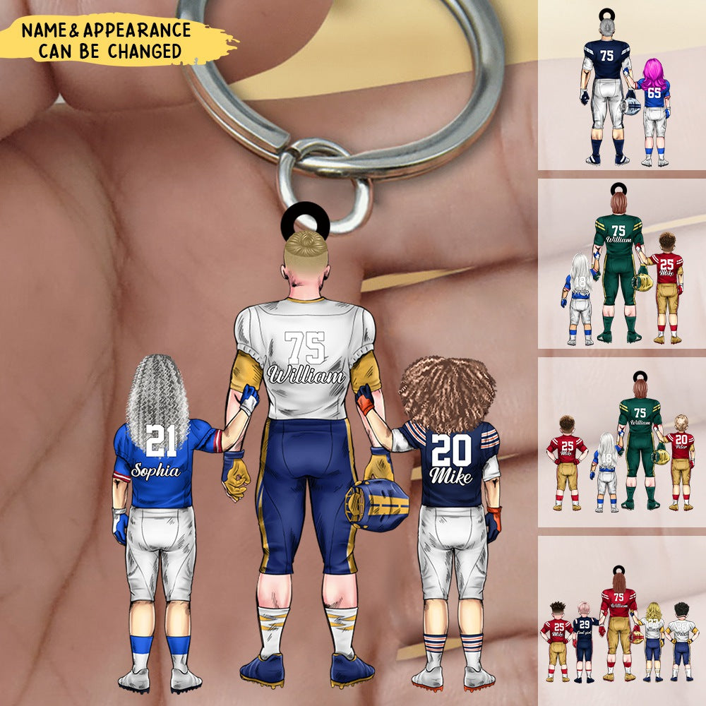 Transparent Keychain - Personalized Dad & Kids - Baseball