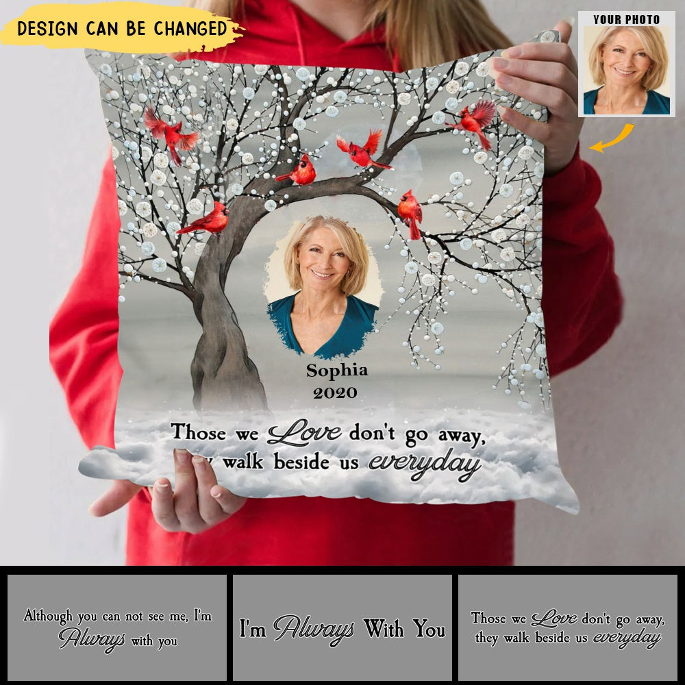 Memorial Cardinal Upload Photo, I'm Always With You Personalized Pillow