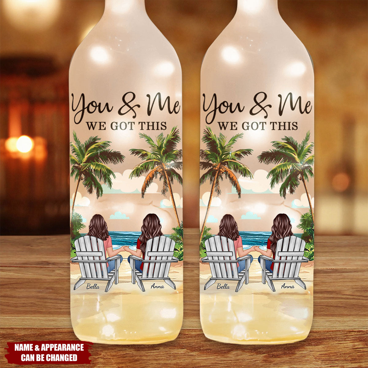 You & Me We Got This - Personalized Couple Bottle Lamp