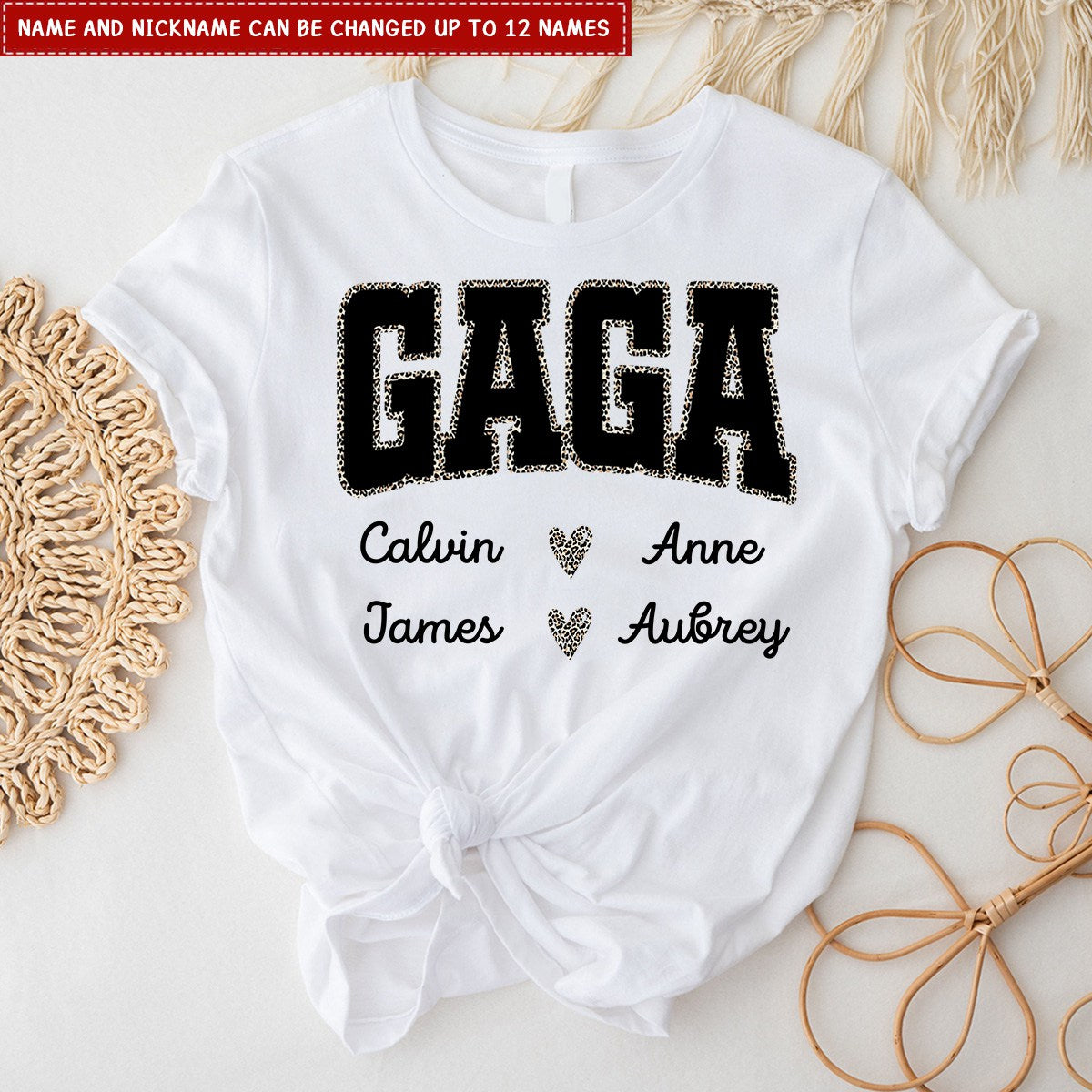 Personalized Nana Leopard Printed T-Shirt