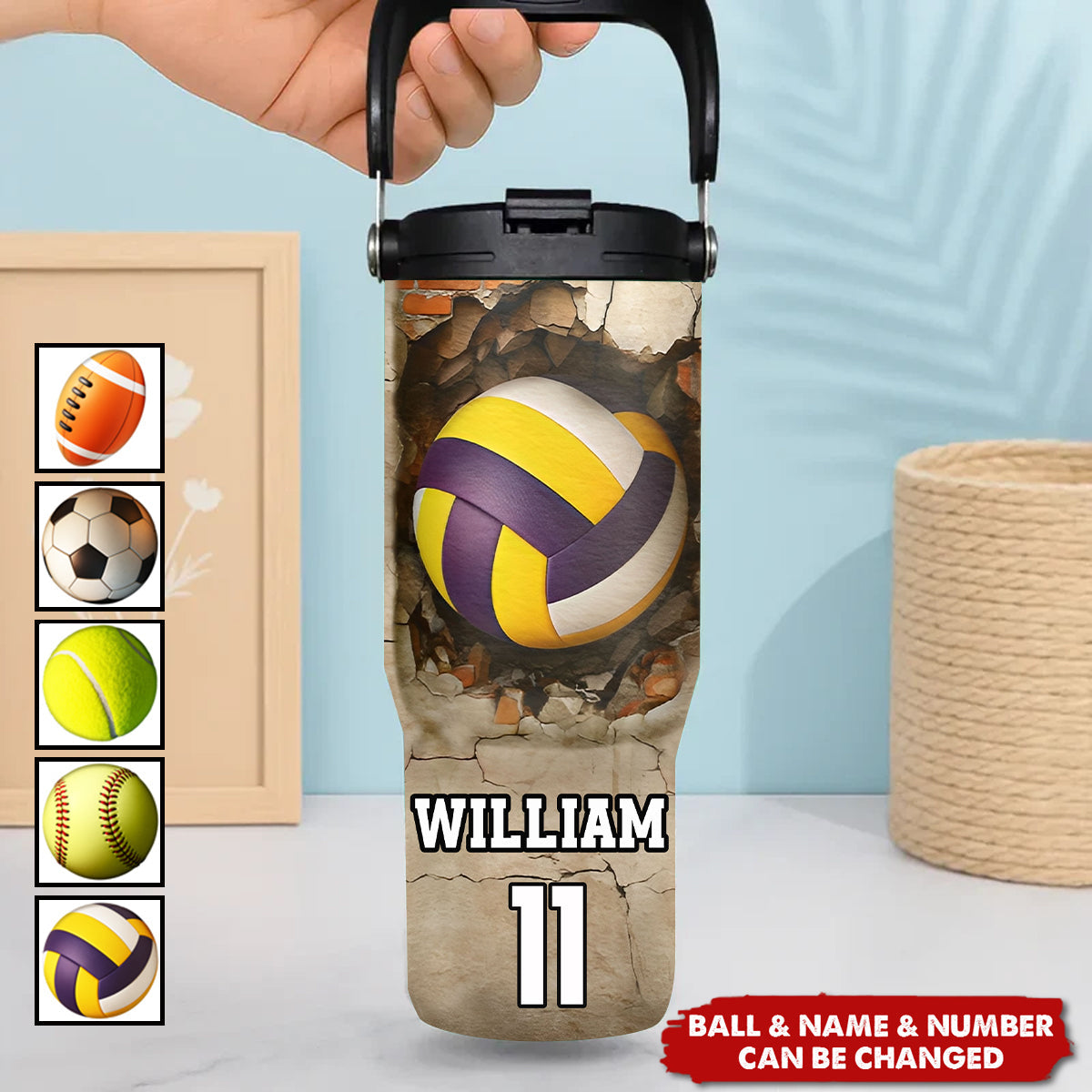 Sport Gifts For Kid - Personalized 30oz Tumbler With Handle