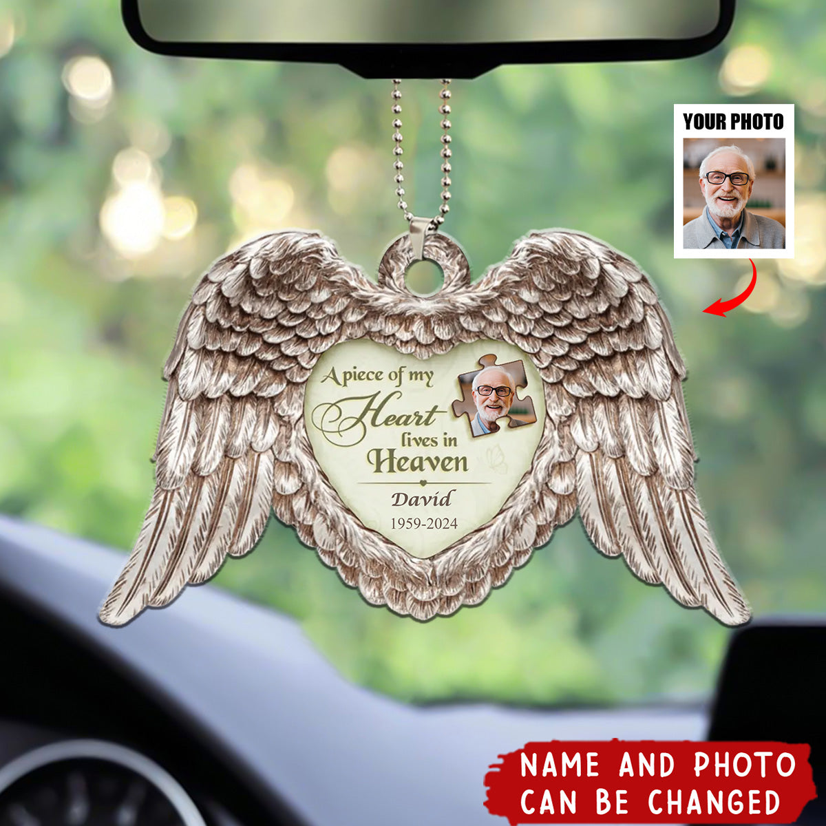 Custom Personalized Memorial Acrylic Ornament - Upload Photo - Memorial Gift Idea For Family Members