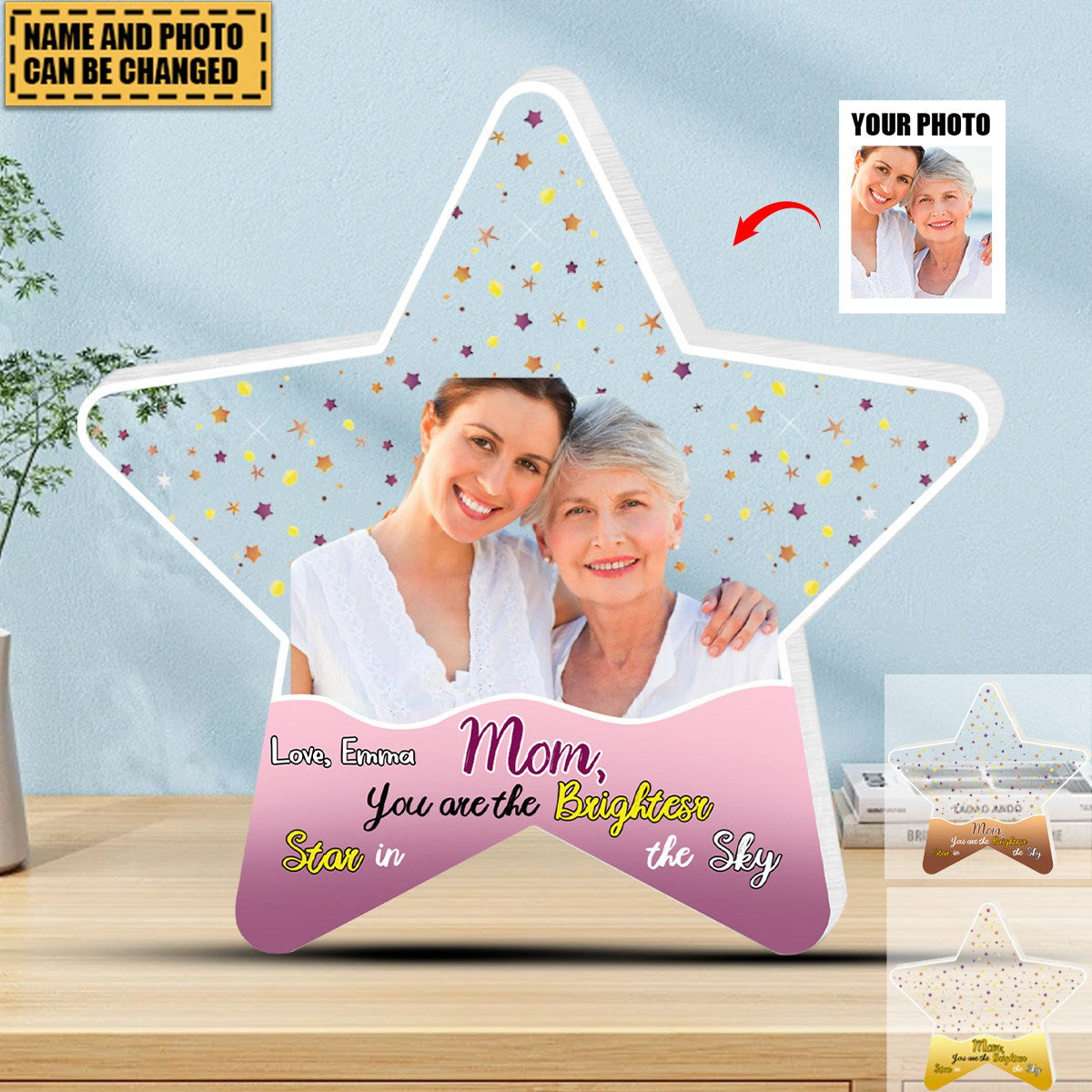 Custom Photo Gifts For Mom Plaque You Are The Brightest Star In The Sky