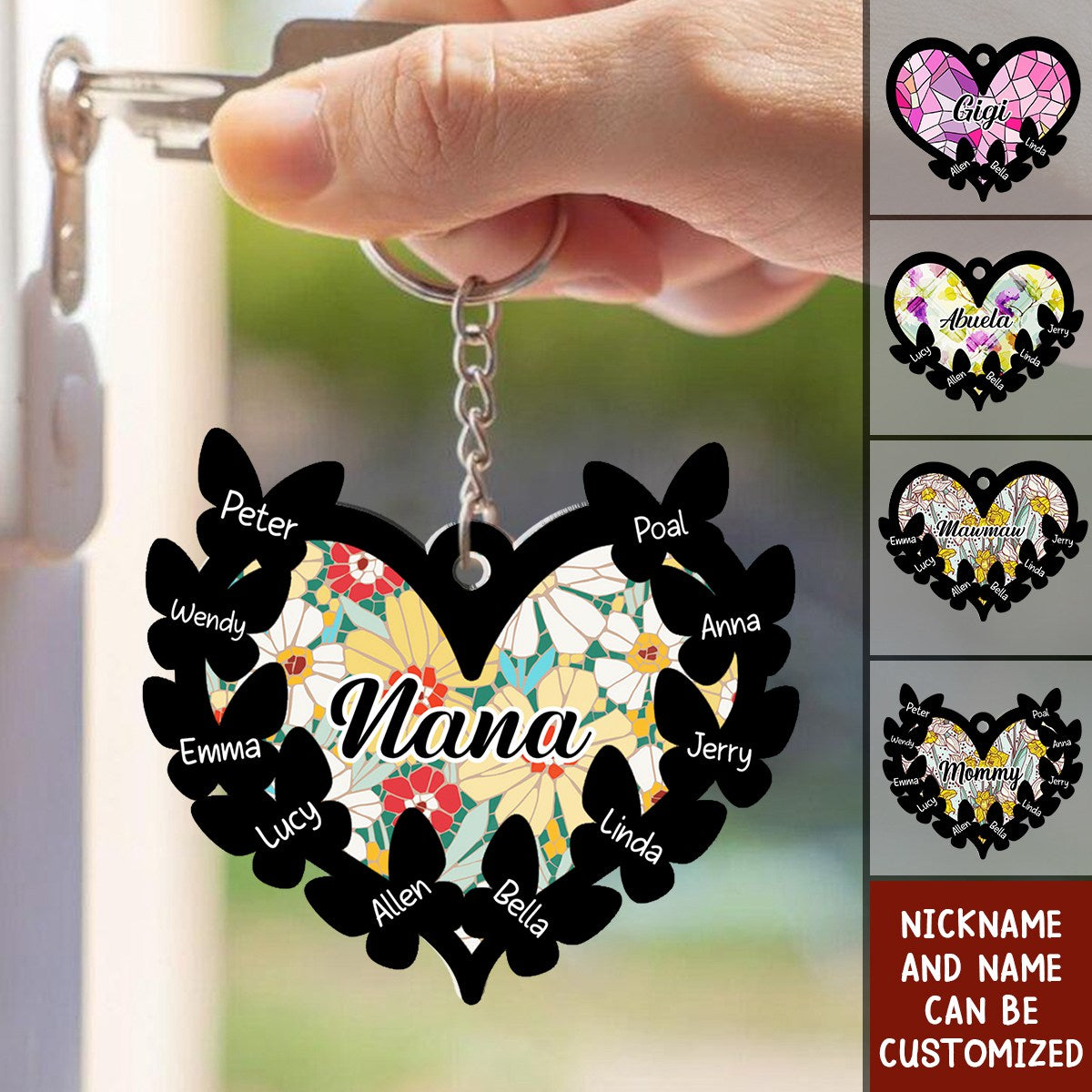 Butterfly Grandma - Personalized Acrylic Keychain