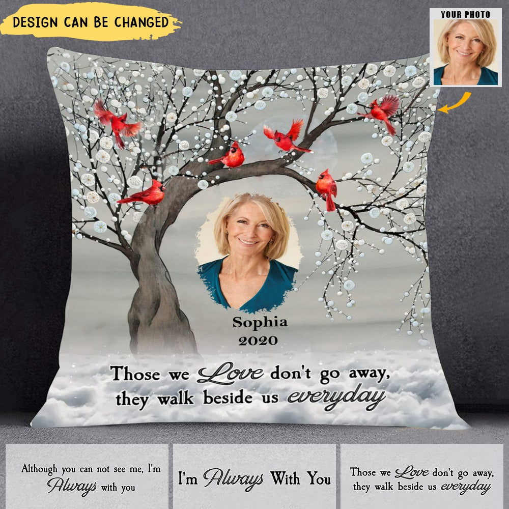 Memorial Cardinal Upload Photo, I'm Always With You Personalized Pillow